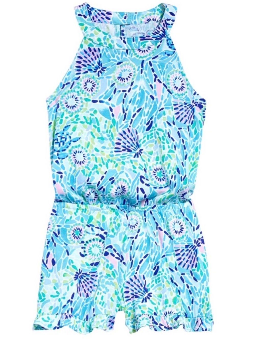 NWOT Lilly Pulitzer Brienne Romper Blue Ibiza Open Water - size Small - 4-5T